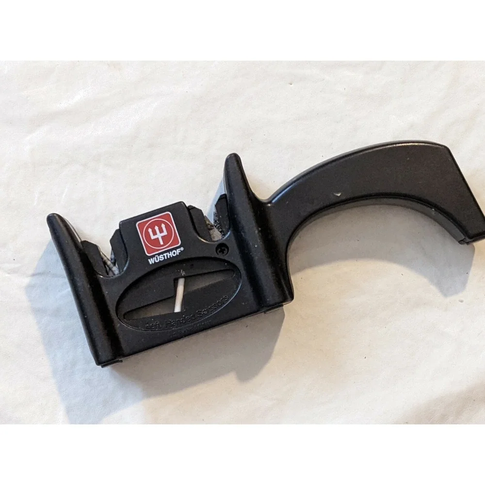 Wusthof Handheld Manual Pull Through 2 Stage Knife Scissors Sharpener Black